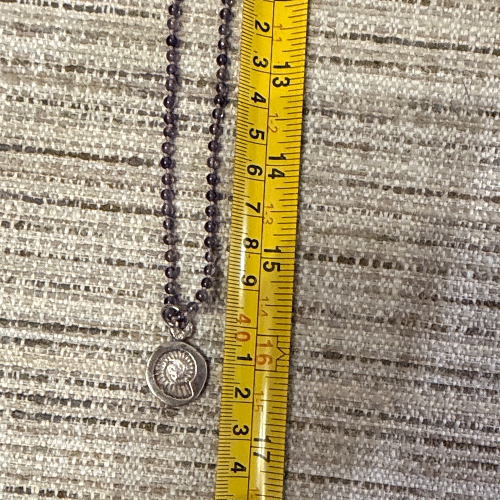 Lee Brevard Iolite, Peal, & Sterling Silver Fossil Pendant & LB Fossil Earring - Picture 8 of 12